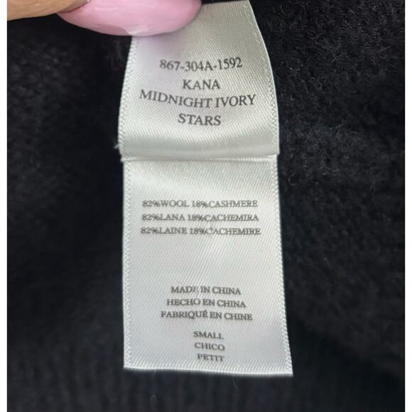 Rails Kana Star Wool Cashmere Blend Long Sleeve Sweater Midnight Ivory Size S - Picture 10 of 10
